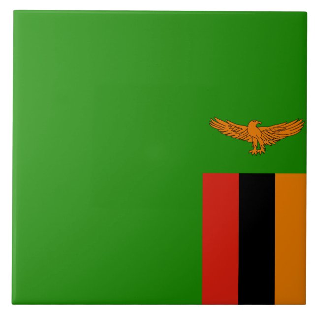 Flagga Zambia Kakelplatta (Framsidan)