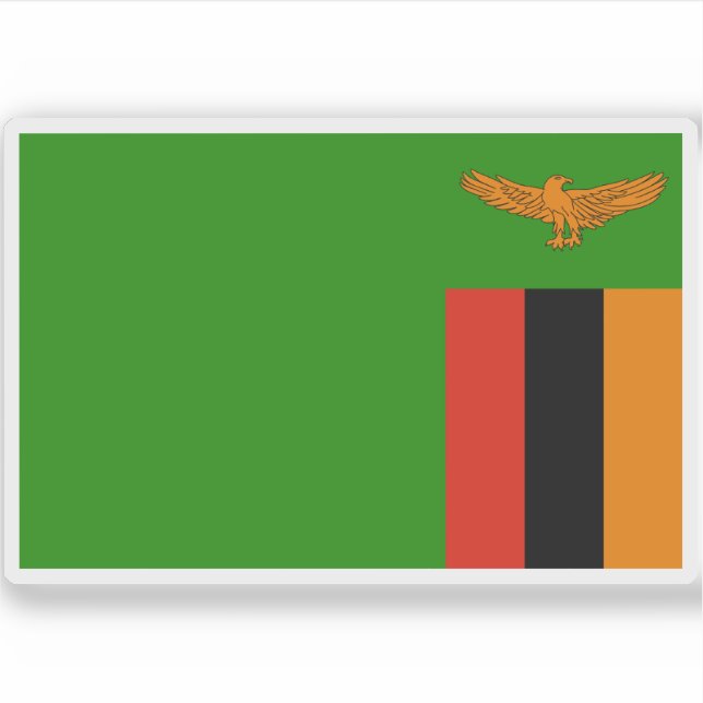 Flagga Zambia Klistermärken (Framsida)