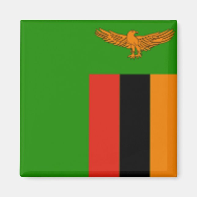 Flagga Zambia Magnet (Framsidan)