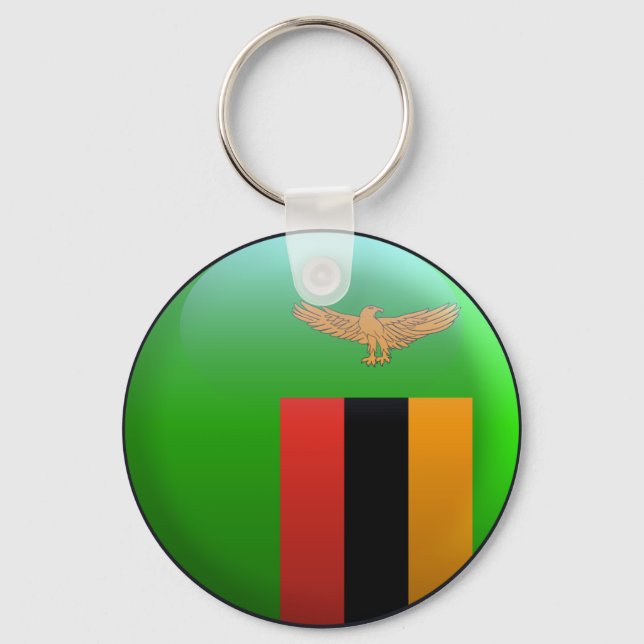 Flagga Zambia Nyckelring (Framsida)
