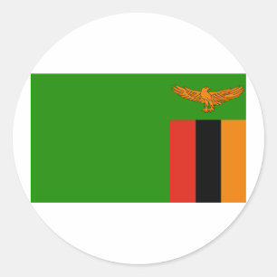 Flagga Zambia Runt Klistermärke