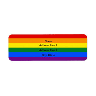 Flaggaadressetiketter för anpassningsbar LGBT Returadress Etikett