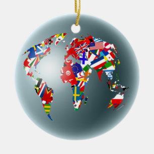 Flaggajordklot Julgransprydnad Keramik