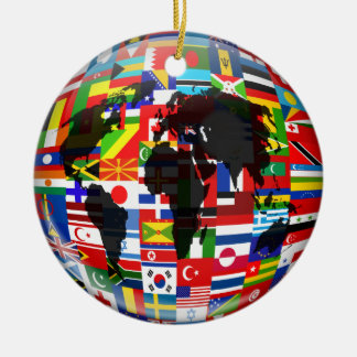 Flaggajordklot Julgransprydnad Keramik