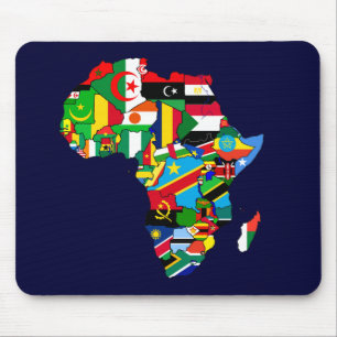 Flaggakarta av afrikaflaggor - afrikansk musmatta