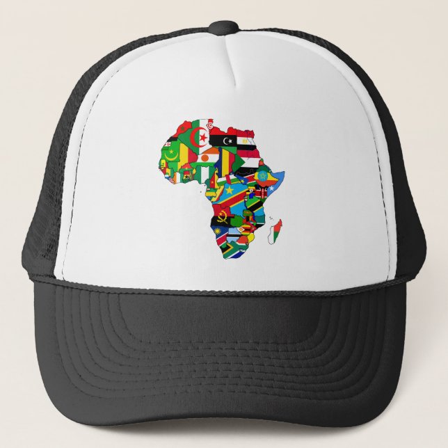 Flaggakarta av afrikaflaggor - afrikansk truckerkeps (Framsida)