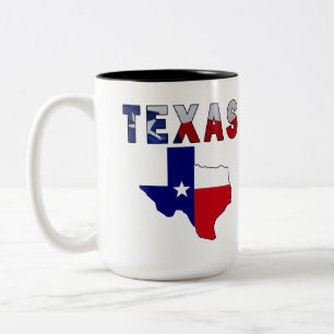 Flaggakarta med Texas Två-Tonad Mugg