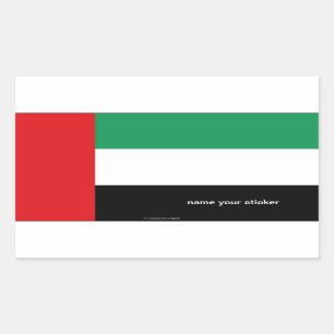 Flaggaklistermärke för UAE United Arab Emirates Rektangulärt Klistermärke