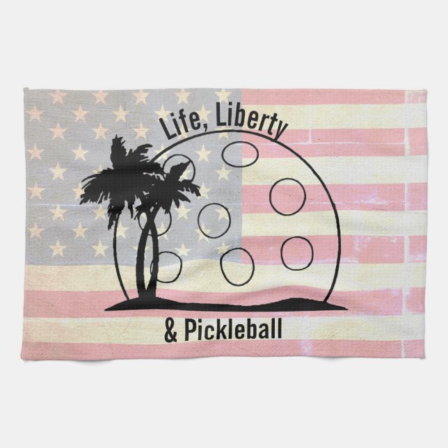 FLAGGAN FAD LIFE Frihet & Pickleball USA Kökshandduk (Horisontell)