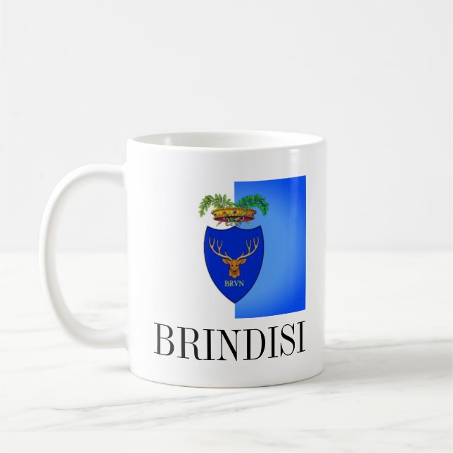 Flaggan för Brindisi, Italien Kaffemugg (Vänster)