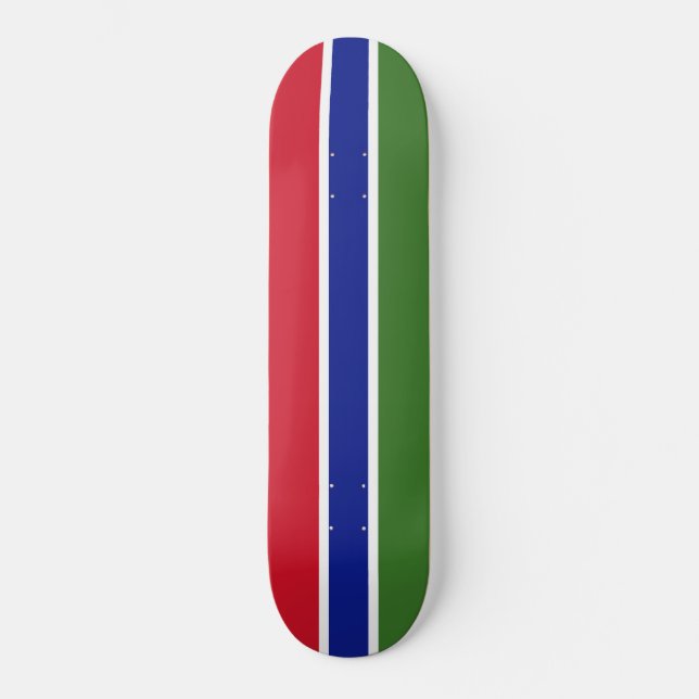 Flaggan för Gambia Mini Skateboard Bräda 18,5 Cm (Framsida)