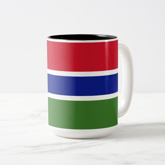 Flaggan för Gambia Två-Tonad Mugg (Framsida höger)