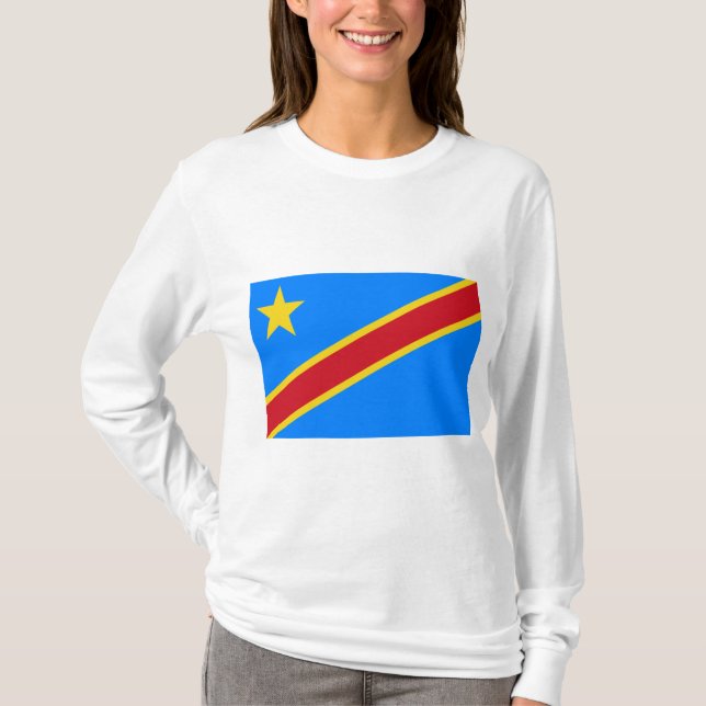 Flaggan för KRD (Demokratiska republiken Kongo) T Shirt (Framsida)