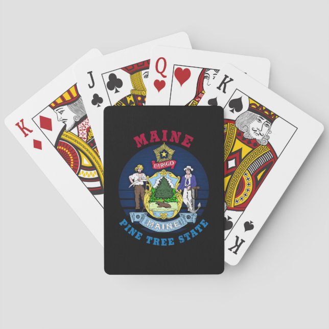 FLAGGAN FÖR MAINE PINE TREE STATE CASINOKORT (Baksidan)