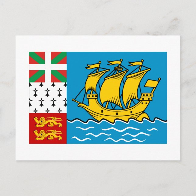 Flaggan för Saint-Pierre och Miquelon Vykort (Framsida)