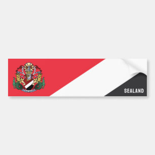Flaggan för Sealand, med statsvapen överlagrat Bildekal