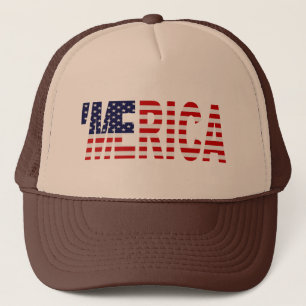 'Flaggatruckerkeps för MERICA US (bruntet & Keps