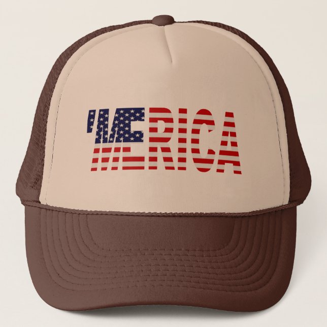 'Flaggatruckerkeps för MERICA US (bruntet & Keps (Framsida)