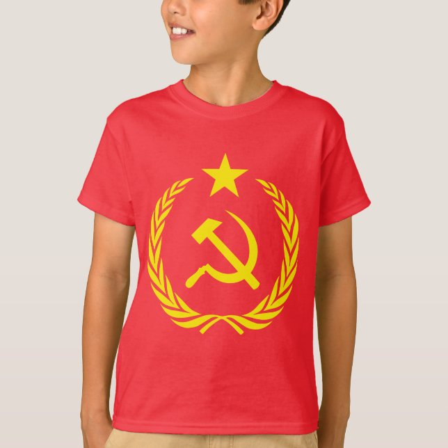 Flaggaunge för kalla kriget kommunistisk Hanes T-shirt (Framsida)