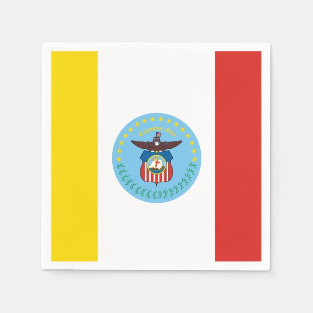 Flaggduk från Columbus, Ohio Pappersservetter (Framsidan)