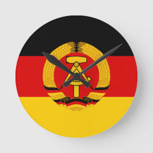 Flagge der DDR - flagga av GDREN (East Germany) Rund Klocka