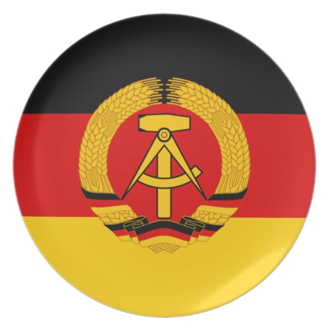 Flagge der DDR - flagga av GDREN (East Germany) Tallrik (Framsidan)