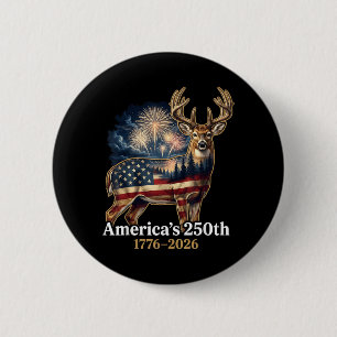 Flagghjort 250 år 1776-2026 Patriotisk Usa Knapp