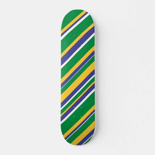Flaggmönster från Brasilien med färgade ränder Skateboard Bräda 20 Cm (Framsida)