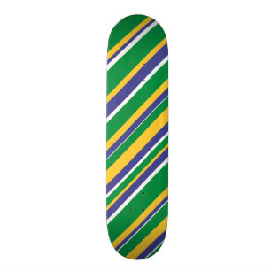 Flaggmönster från Brasilien med färgade ränder Skateboard Bräda 20 Cm