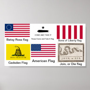 Flaggor av amerikanrevolutionen poster