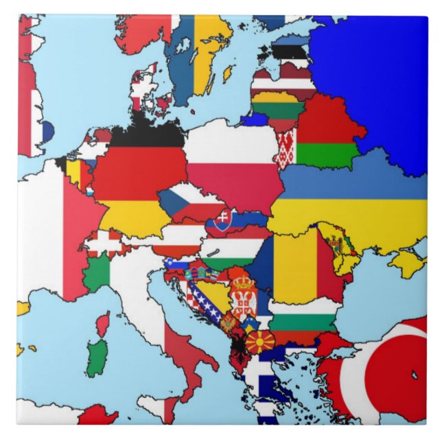 flaggor av Europa Kakelplatta (Framsidan)