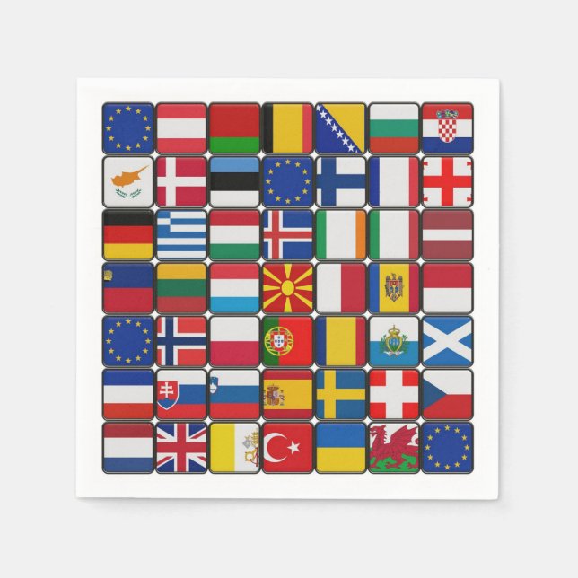 Flaggor av Europa Pappersservetter (Framsidan)
