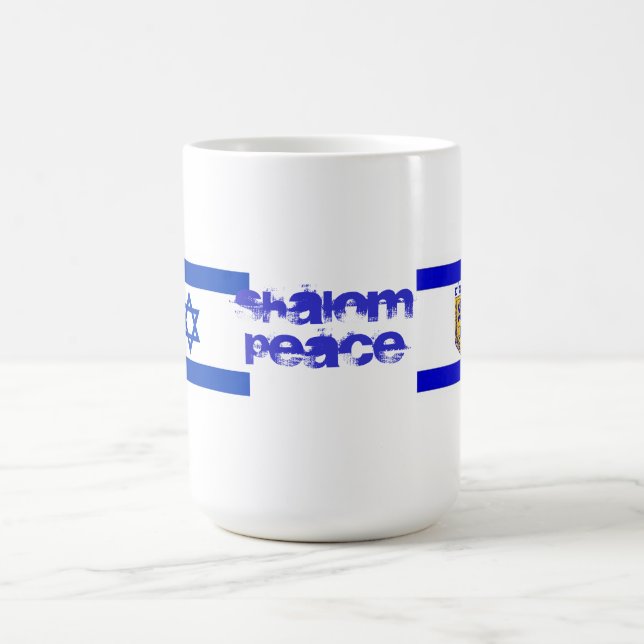 Flaggor av Israel och Jerusalem Kaffemugg (Center)