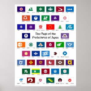 Flaggor av prefecturesna av Japan Poster