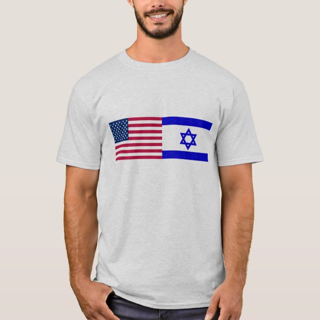 Flaggor av USA och Israel Tröja (Framsida)