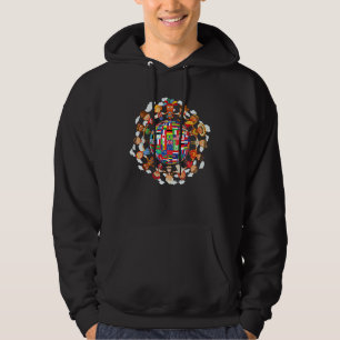 Flaggor av världsbarn med kulturell mångfald runt hoodie