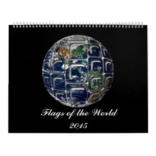 Flaggor av världsväggkalendern 2015 kalender