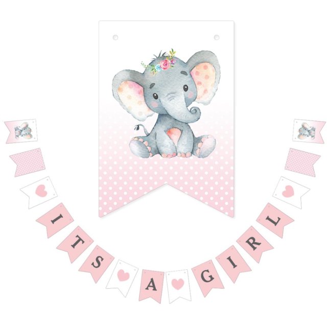 Flaggor Banner Elephant Rosa (Skapare uppladdad)