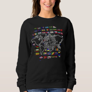 Flaggor Compass World för resande Internationell L T Shirt