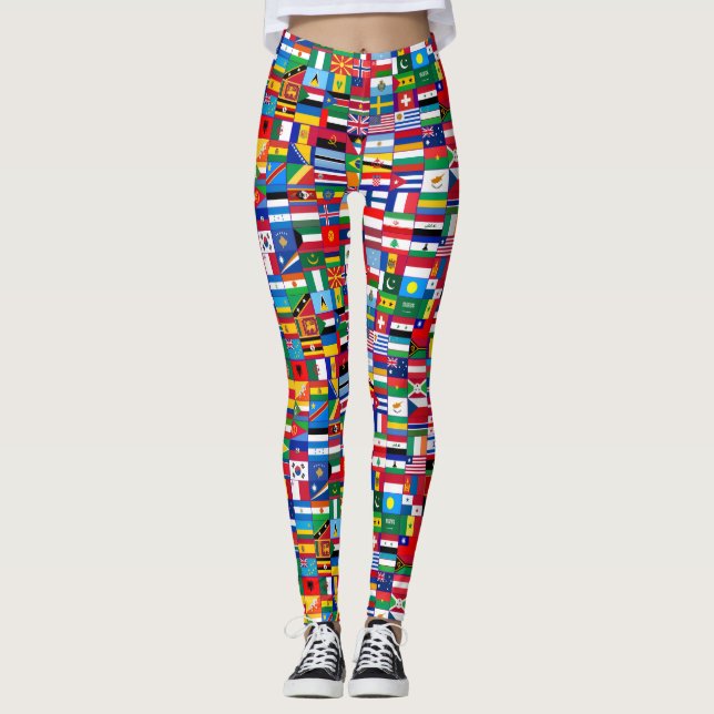 Flaggor dam leggings, Stilsäkra damer flaggdesign. Leggings (Framsida)