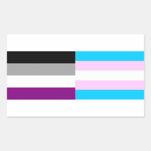 flaggor-dekal för assexuella/transsexuella rektangulärt klistermärke