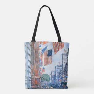 Flaggor Fifth Avenue av Childe Hassam, Vintage Art Tygkasse