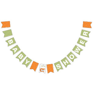 Flaggor för Bunting för skogsmarkrävbaby shower