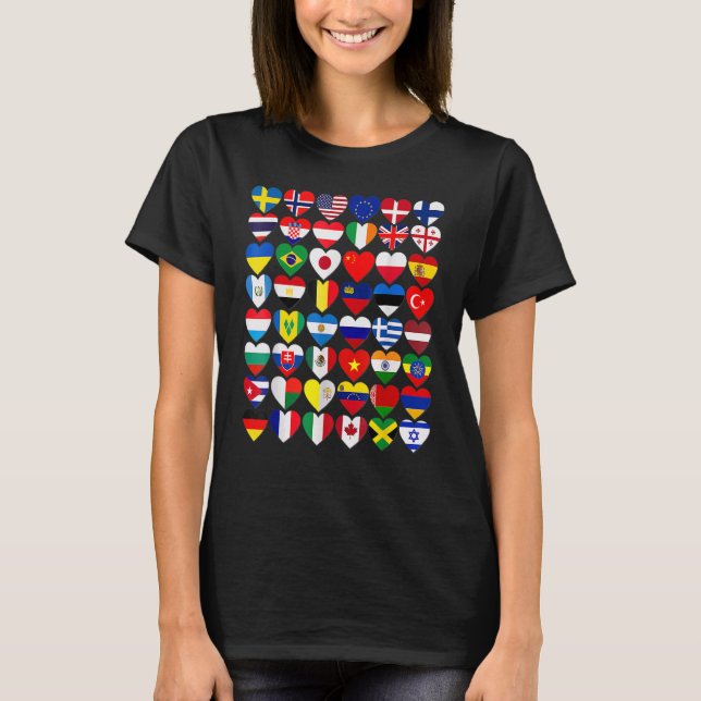 Flaggor För Länder I Världen Internationellt T Shirt (Framsida)