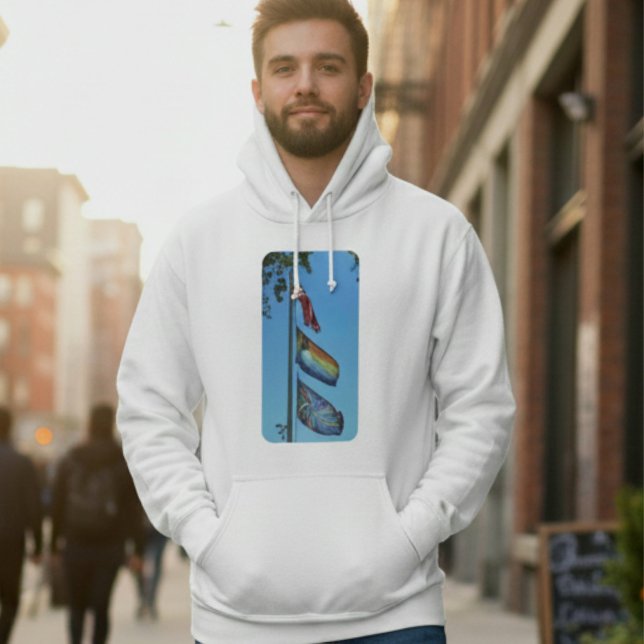 Flaggor för Pride USA Regnbåge Fred Björnsamverkan Hoodie (Skapare uppladdad)