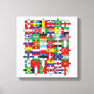 Flaggor för världens länder internationell flagga canvastryck