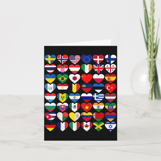 Flaggor för världens länder Internationell Kort (Framsida)
