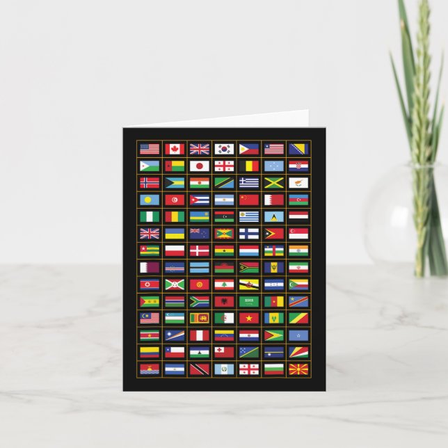 Flaggor för världens länder Internationellt  Kort (Framsida)