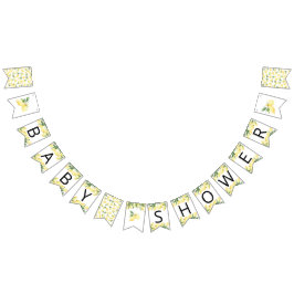 Flaggor för vattenfärgning Lemon Baby Shower Bunti