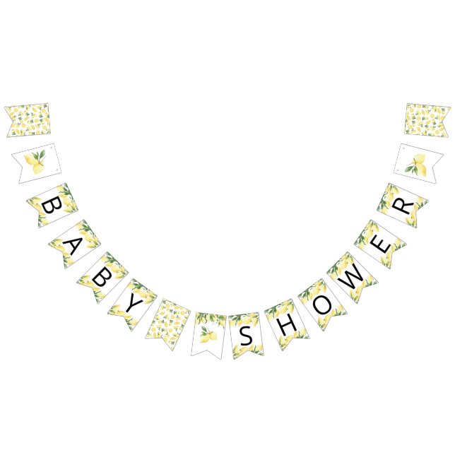 Flaggor för vattenfärgning Lemon Baby Shower Bunti (Alla)